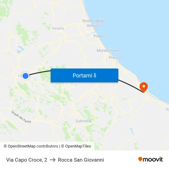 Via Capo Croce, 2 to Rocca San Giovanni map