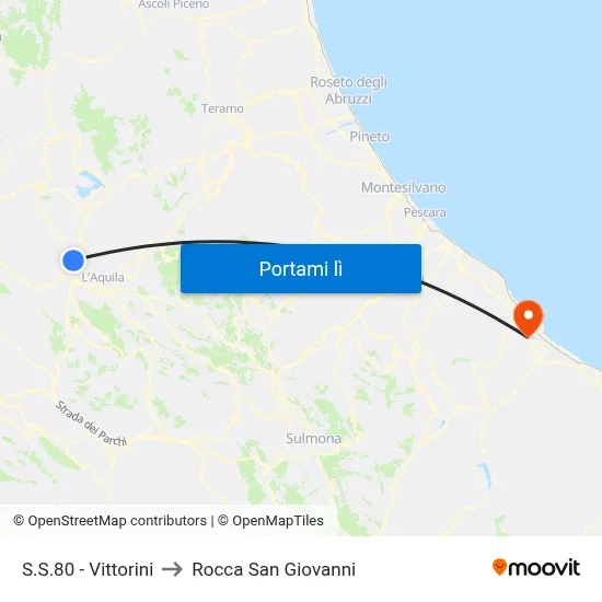 S.S.80 - Vittorini to Rocca San Giovanni map