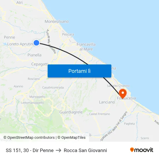 SS 151, 30 - Dir Penne to Rocca San Giovanni map