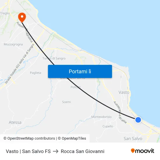 Vasto | San Salvo FS to Rocca San Giovanni map
