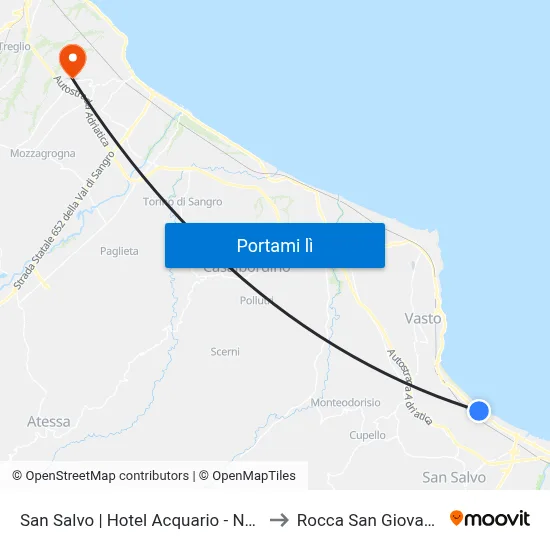 San Salvo | Hotel Acquario - Nord to Rocca San Giovanni map