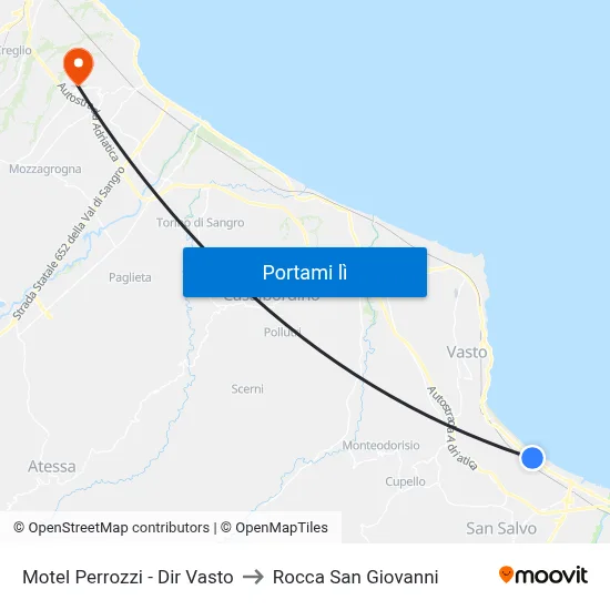 Motel Perrozzi - Dir Vasto to Rocca San Giovanni map