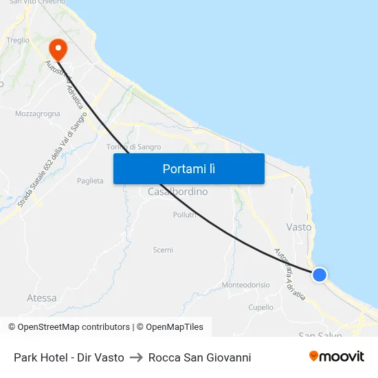 Park Hotel - Dir Vasto to Rocca San Giovanni map