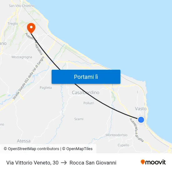 Via Vittorio Veneto, 30 to Rocca San Giovanni map