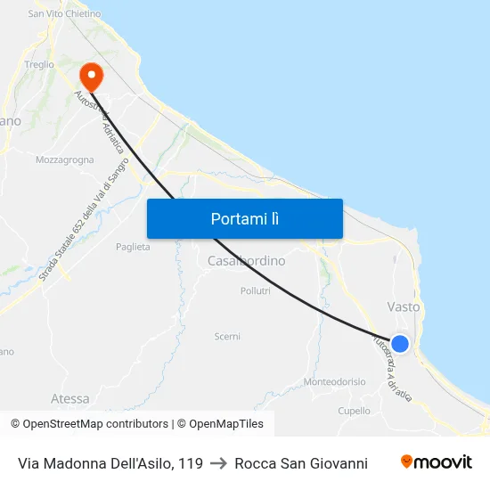 Via Madonna Dell'Asilo, 119 to Rocca San Giovanni map