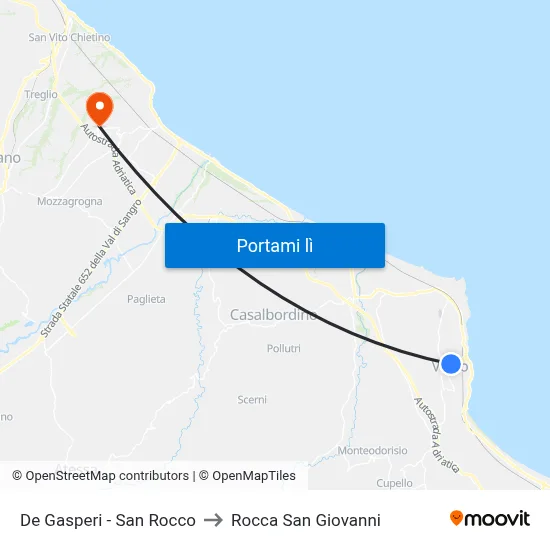 De Gasperi - San Rocco to Rocca San Giovanni map