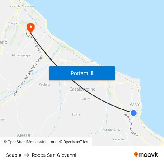 Scuole to Rocca San Giovanni map