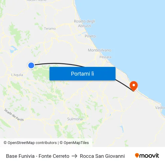 Base Funivia - Fonte Cerreto to Rocca San Giovanni map