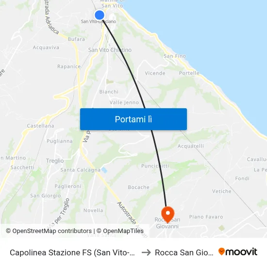 Capolinea Stazione FS (San Vito-Lanciano) to Rocca San Giovanni map