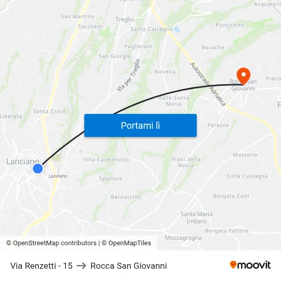 Via Renzetti - 15 to Rocca San Giovanni map