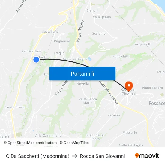 C.Da Sacchetti (Madonnina) to Rocca San Giovanni map