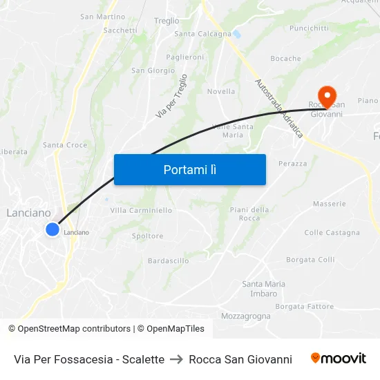 Via Per Fossacesia - Scalette to Rocca San Giovanni map
