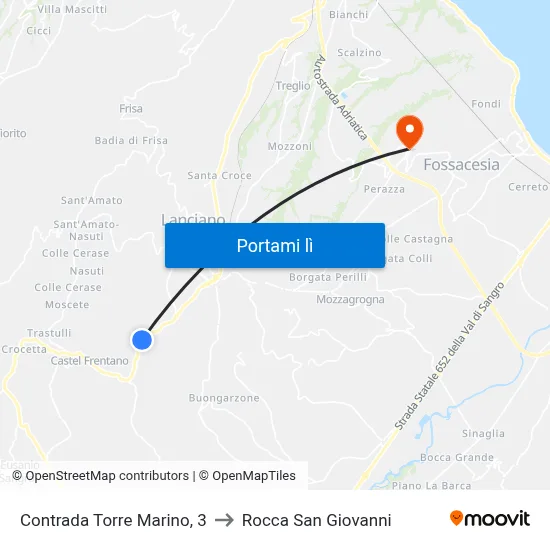 Contrada Torre Marino, 3 to Rocca San Giovanni map