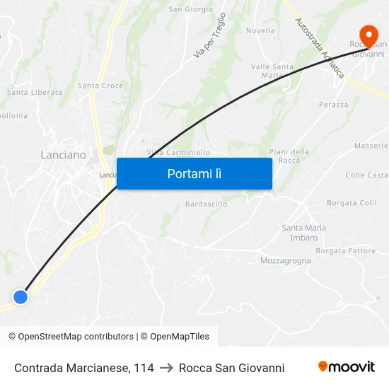 Contrada Marcianese, 114 to Rocca San Giovanni map