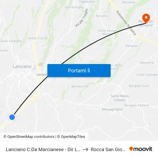 Lanciano C.Da Marcianese - Dir Lanciano to Rocca San Giovanni map