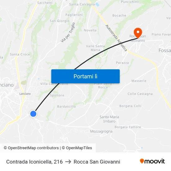 Contrada Iconicella, 216 to Rocca San Giovanni map