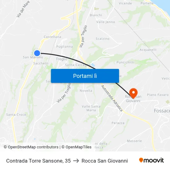 Contrada Torre Sansone, 35 to Rocca San Giovanni map