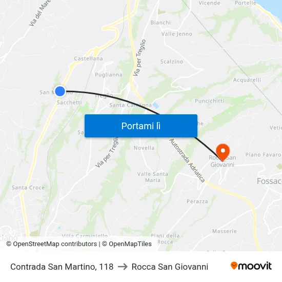 Contrada San Martino, 118 to Rocca San Giovanni map