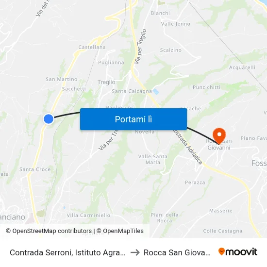 Contrada Serroni, Istituto Agrario to Rocca San Giovanni map