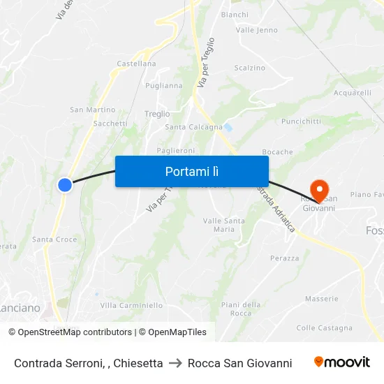 Contrada Serroni, , Chiesetta to Rocca San Giovanni map