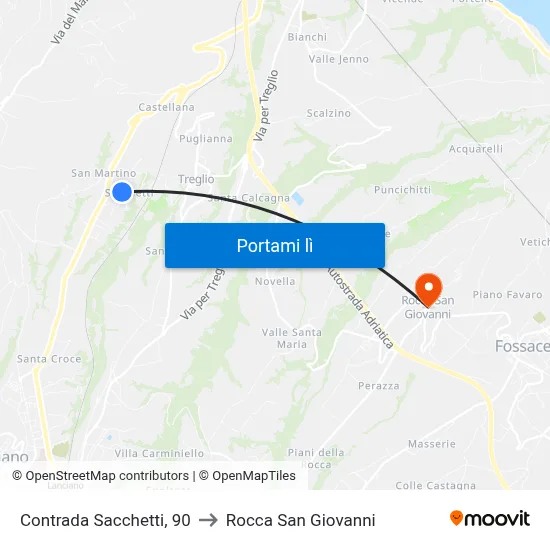 Contrada Sacchetti, 90 to Rocca San Giovanni map