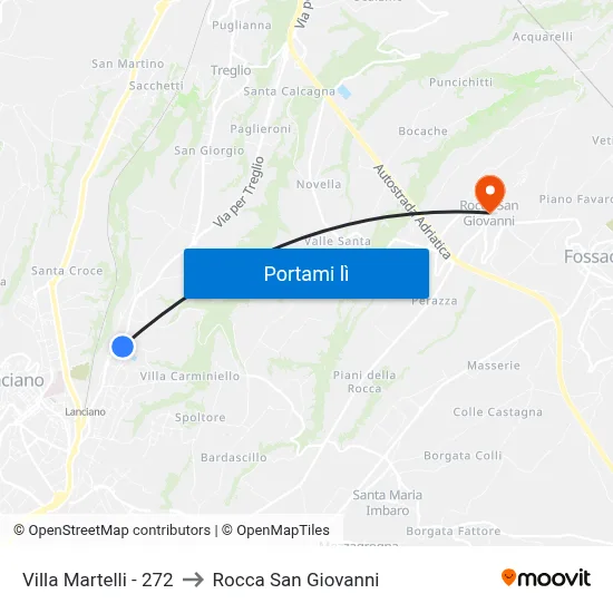 Villa Martelli - 272 to Rocca San Giovanni map
