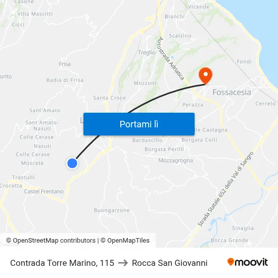 Contrada Torre Marino, 115 to Rocca San Giovanni map