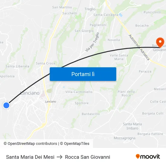 Santa Maria Dei Mesi to Rocca San Giovanni map