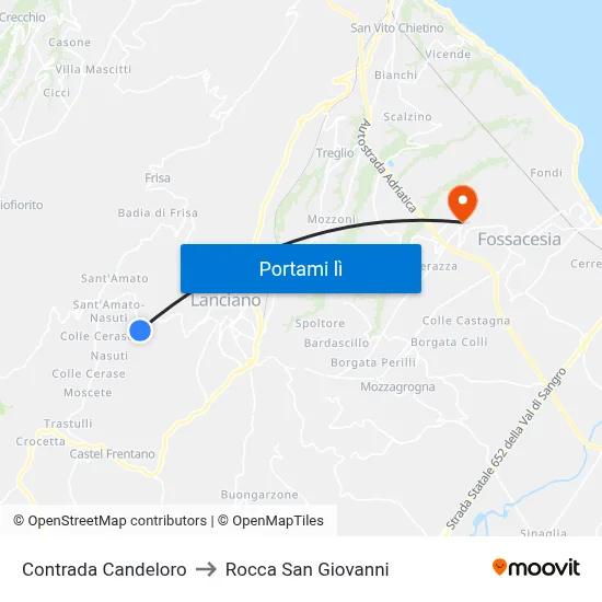 Contrada Candeloro to Rocca San Giovanni map