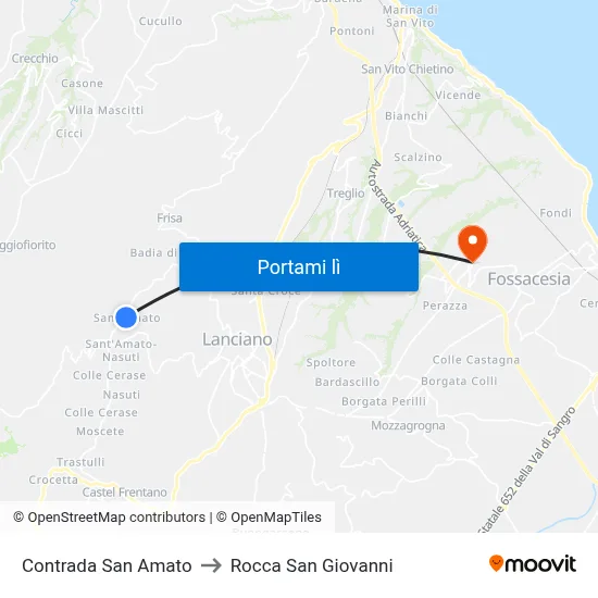 Contrada San Amato to Rocca San Giovanni map