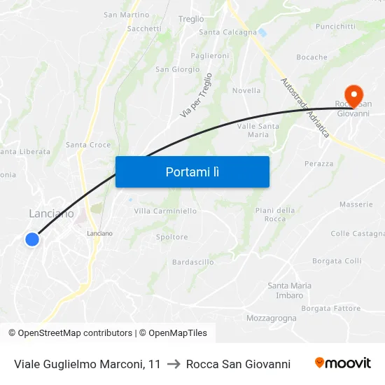 Viale Guglielmo Marconi, 11 to Rocca San Giovanni map