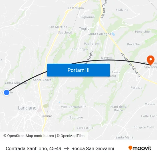 Contrada Sant'Iorio, 45-49 to Rocca San Giovanni map