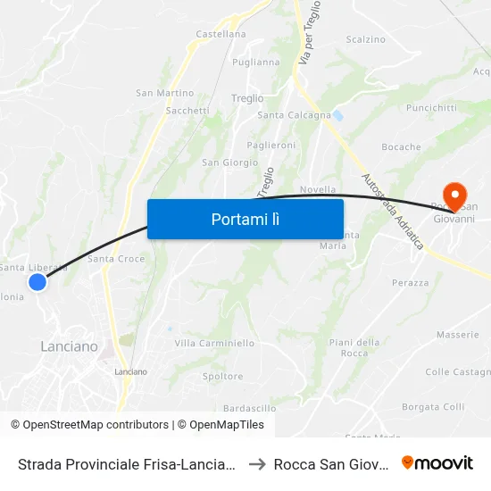 Strada Provinciale Frisa-Lanciano, 71 to Rocca San Giovanni map