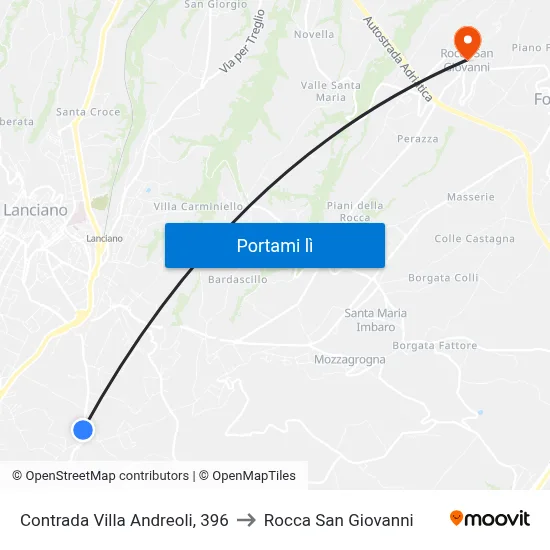 Contrada Villa Andreoli, 396 to Rocca San Giovanni map