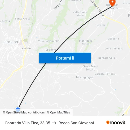 Contrada Villa Elce, 33-35 to Rocca San Giovanni map