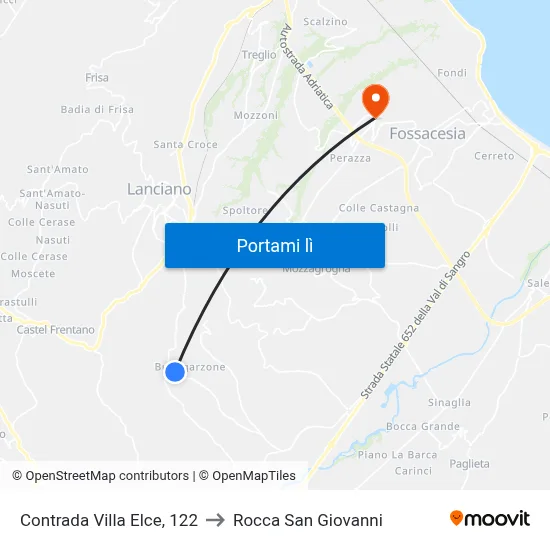 Contrada Villa Elce, 122 to Rocca San Giovanni map