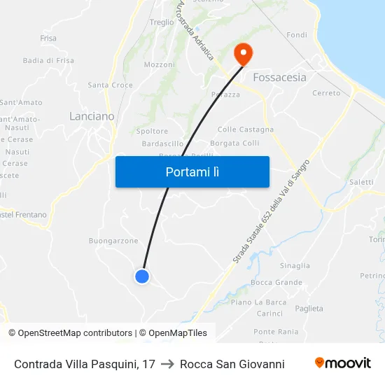 Contrada Villa Pasquini, 17 to Rocca San Giovanni map