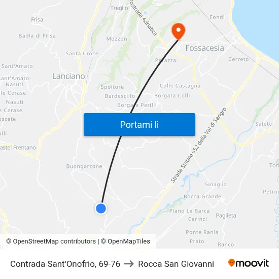 Contrada Sant'Onofrio, 69-76 to Rocca San Giovanni map