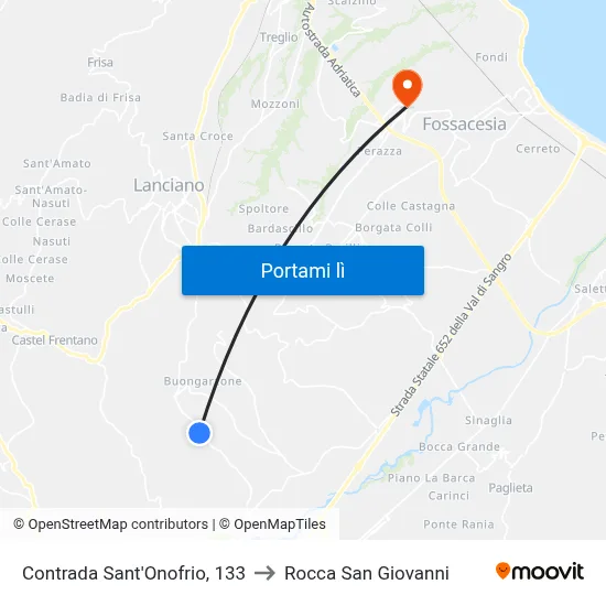 Contrada Sant'Onofrio, 133 to Rocca San Giovanni map
