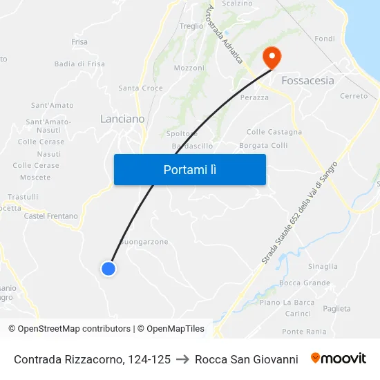 Contrada Rizzacorno, 124-125 to Rocca San Giovanni map