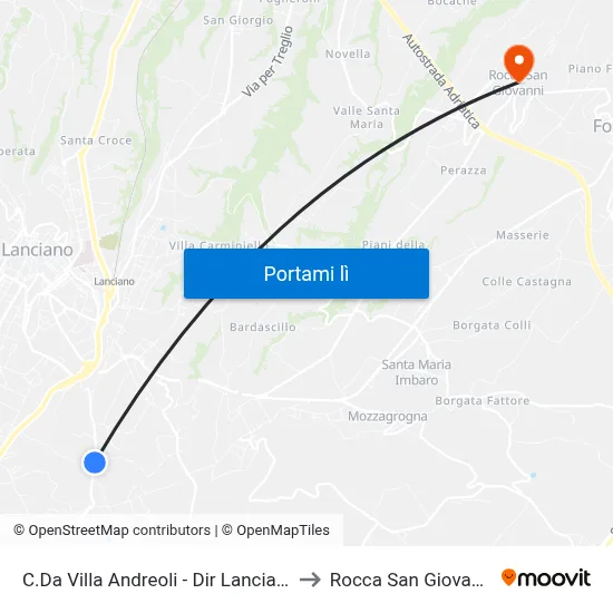 C.Da Villa Andreoli - Dir Lanciano to Rocca San Giovanni map