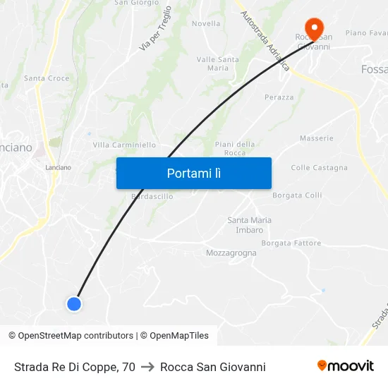 Strada Re Di Coppe, 70 to Rocca San Giovanni map