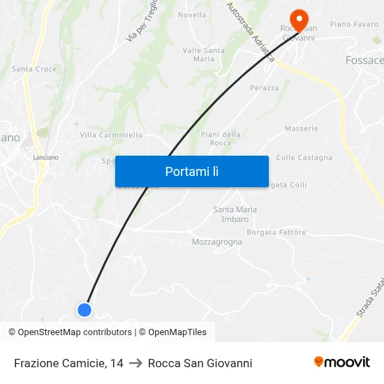 Frazione Camicie, 14 to Rocca San Giovanni map