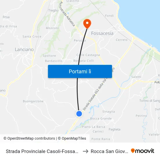 Strada Provinciale Casoli-Fossacesia, 2 to Rocca San Giovanni map