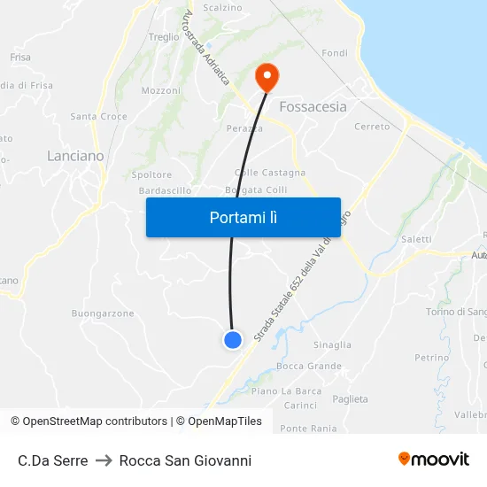 C.Da Serre to Rocca San Giovanni map