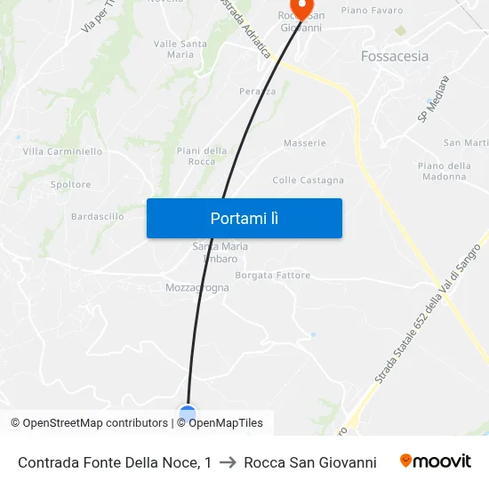 Contrada Fonte Della Noce, 1 to Rocca San Giovanni map