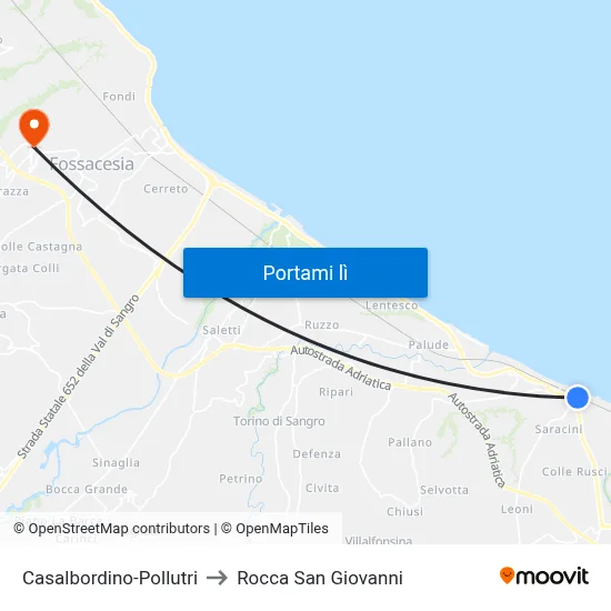 Casalbordino-Pollutri to Rocca San Giovanni map