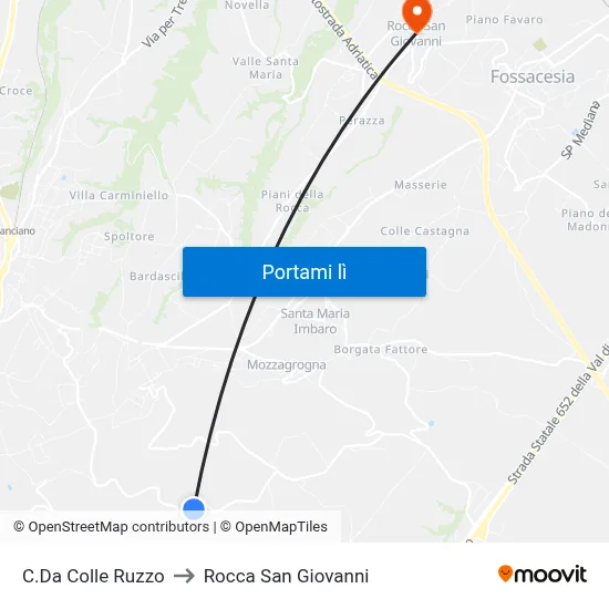 C.Da Colle Ruzzo to Rocca San Giovanni map