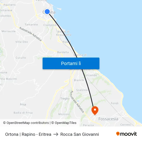 Ortona | Rapino - Eritrea to Rocca San Giovanni map