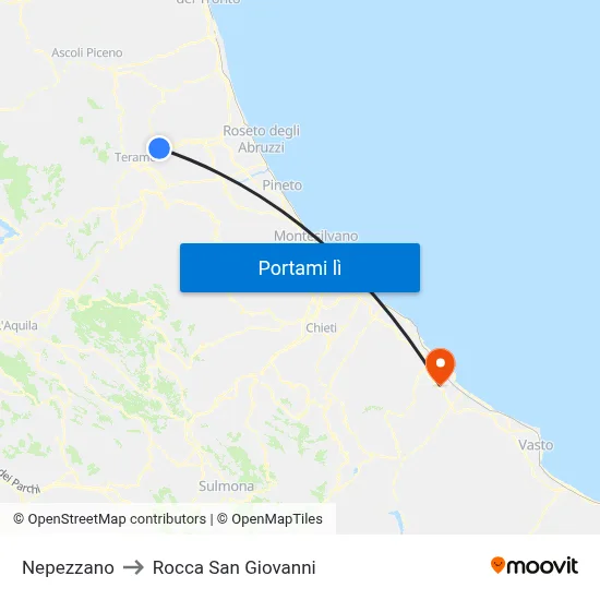 Nepezzano to Rocca San Giovanni map